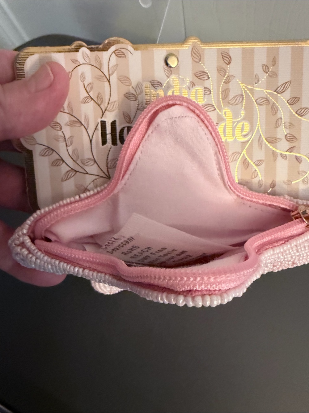 Pink Beaded Star zippered pouch - Picture 4 of 9